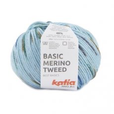 Basic Merino Tweed 407 hemelsblauw-blauw-bruin-beige