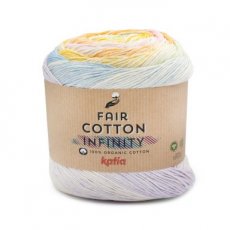 Fair Cotton Infinity 101  Licht lila-Pastel blauw-Licht groen-Pastel geel-Oranje